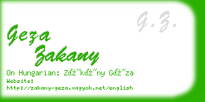 geza zakany business card